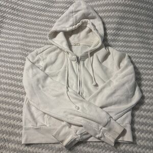Brandy Melville White Cropped Hoodie